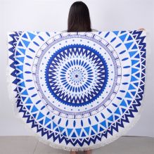 Chinoiserie Microfiber Round Terry Beach Towels