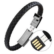 Portable Bracelet USB Leather Charging Cable For IPhone And Android