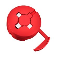 3-in-1 Retractable Charging Cable Roll, Data Transfer, Phone Holder, Compatible Type-C, Phone, Android, Tablets