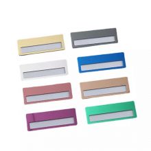 Name Tag Blank Name Badges 1 x 3 Inch DIY Blank ID Name Badge with Pin Backing for Office Workers Students, Round Corners