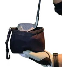 Golf Ball Cleaner Golf Club Cleaning Bag Pouch, Detachable Clip, Cleans Club Grooves Golf Bag Accessories