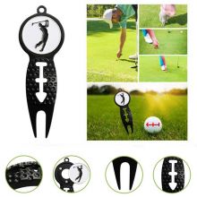 Golf Divot Repair Tool Golf Ball Arrow Line Stencil for Putting Alignment, With Magnetic Ball Marker, Can Be Hung With A Key Ring
