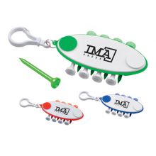Golf Tool Set Key Tag, Golf Tee Holder Keychain, Golf Ball Marker with Tee Holder Keyring, Golf Tee Carrier With Plastic Carabiner