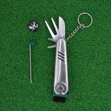 7-in-1 Golf Tool, Comes With Divot Repair Tool, Ball Marker, Brush Groove Cleaner, Spike Wrench, Knife, Scoring Pen and Keyring