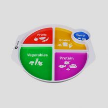 10Inch Divided Picnic Melamine Plate, 5 Section Compartment Divided Plates, Portion Control Plate for Weight Loss, Diet Meal Trays