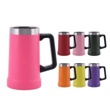 24oz Insulated Beer Cups Tumbler with Handle, Double-wall Vacuum Stainless Steel Tumbler Beer Mug Gaint Bar Drinkware Beer Stein