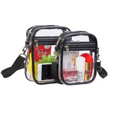 Multifunctional PVC Clear Crossbody Bag with Adjustable Shoulder Strap, Stadium Transparent Messenger Bag