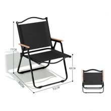 Portable Kermit Style Folding Camping Chair with Beechwood Frame & Canvas Seat - Retro Wooden Chair for Camping, Beach & Patio