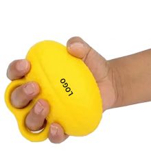 Finger Loop Stress Relief Ball Hand Grip Strengthener, Textured Elastic Squeeze Massage Ball
