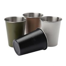 12oz 304 Stainless Steel Stackable Drinking Cup, Reusable Single-Wall Metal Camping Mug with Rolled Rim and Painted Exterior