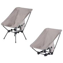 Portable Oversized Square Folding Moon Chair Camping Chair with High Back, Adjustable Height, Carbon Steel Frame and Side Pockets