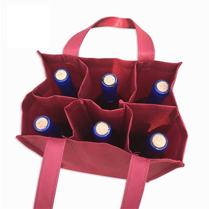 Non Woven Budget Tote Bag Non-Woven 6 Bottle Wine Tote