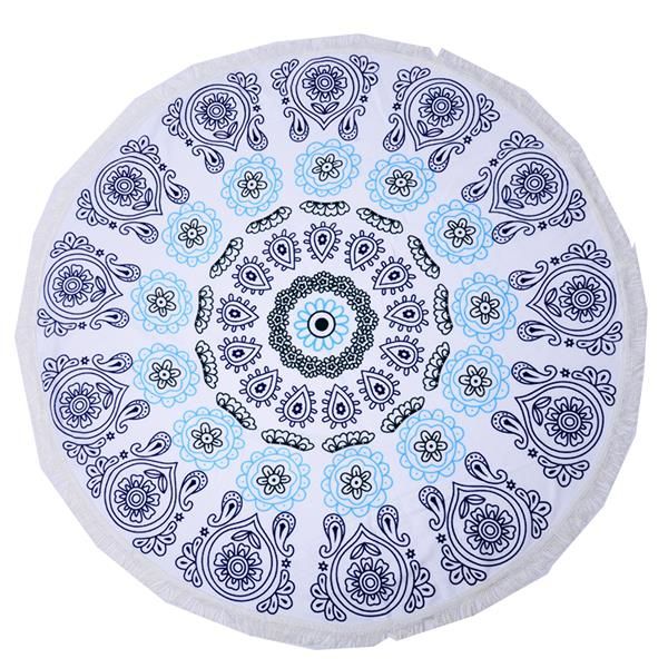 Chinoiserie Microfiber Round Terry Beach Towels