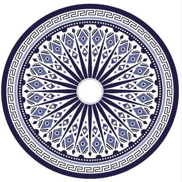 Chinoiserie Microfiber Round Terry Beach Towels