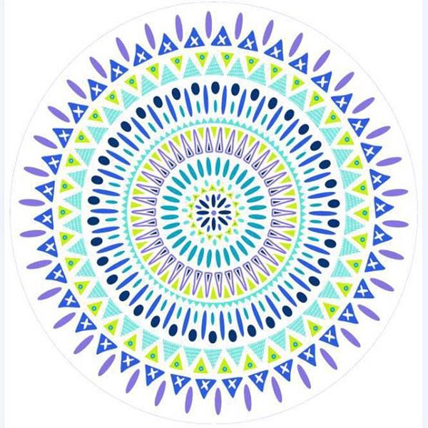 Chinoiserie Microfiber Round Terry Beach Towels