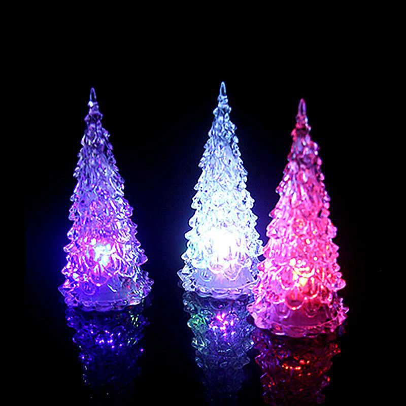 LED Light Acrylic Mini Artificial Christmas Trees