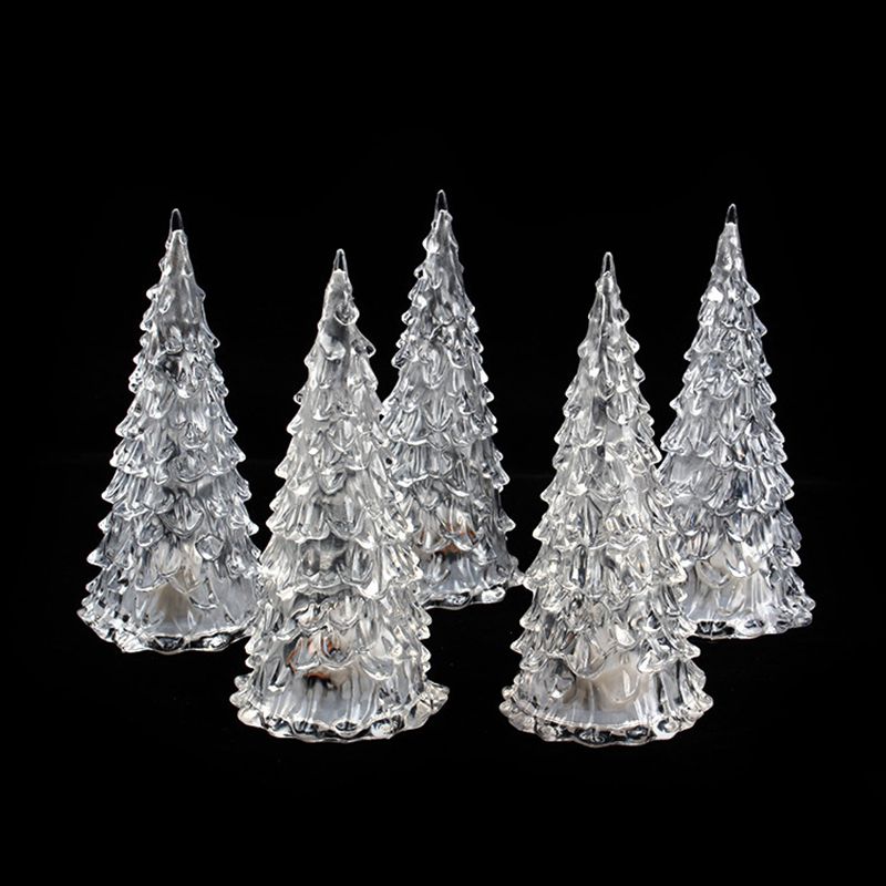 LED Light Acrylic Mini Artificial Christmas Trees