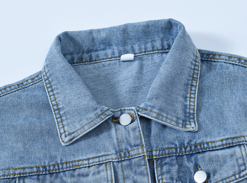 Women's Denim Jacket, Jean Jacket Frayed Washed Long Sleeved Button-Up Denim Jacket Coats Tops
