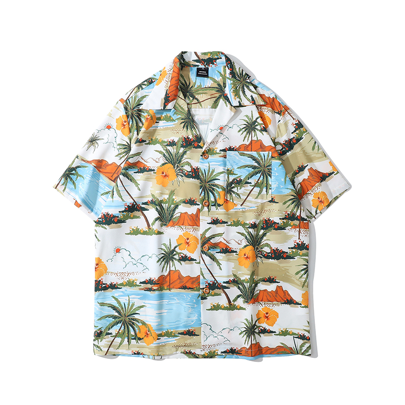 Unisex Printed Hawaiian Camp Shirt