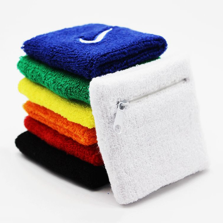 Zipper Pocket Terry Cloth Wristbands