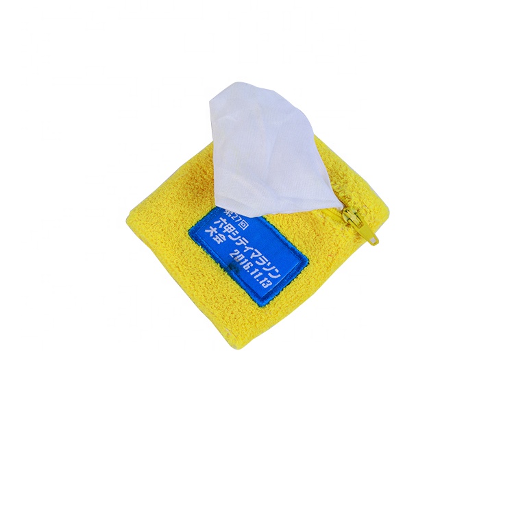 Zipper Pocket Terry Cloth Wristbands