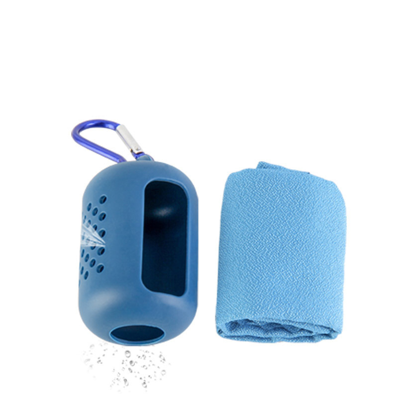 Portable Microfiber Cooling Towel With Silicone Case