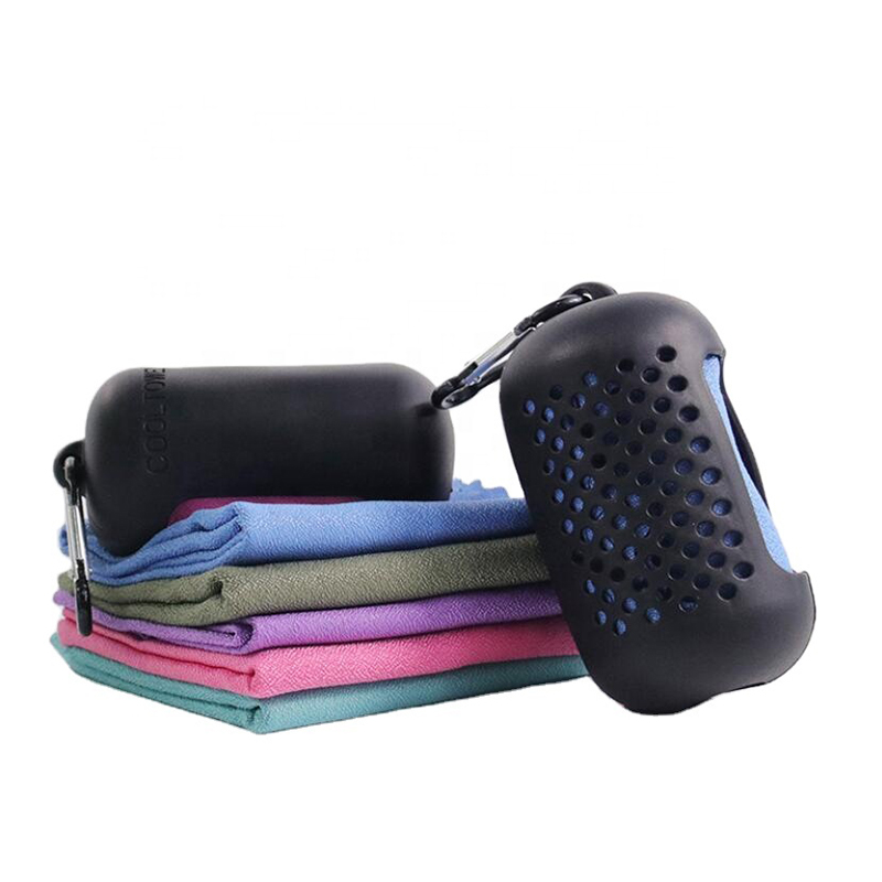 Portable Microfiber Cooling Towel With Silicone Case