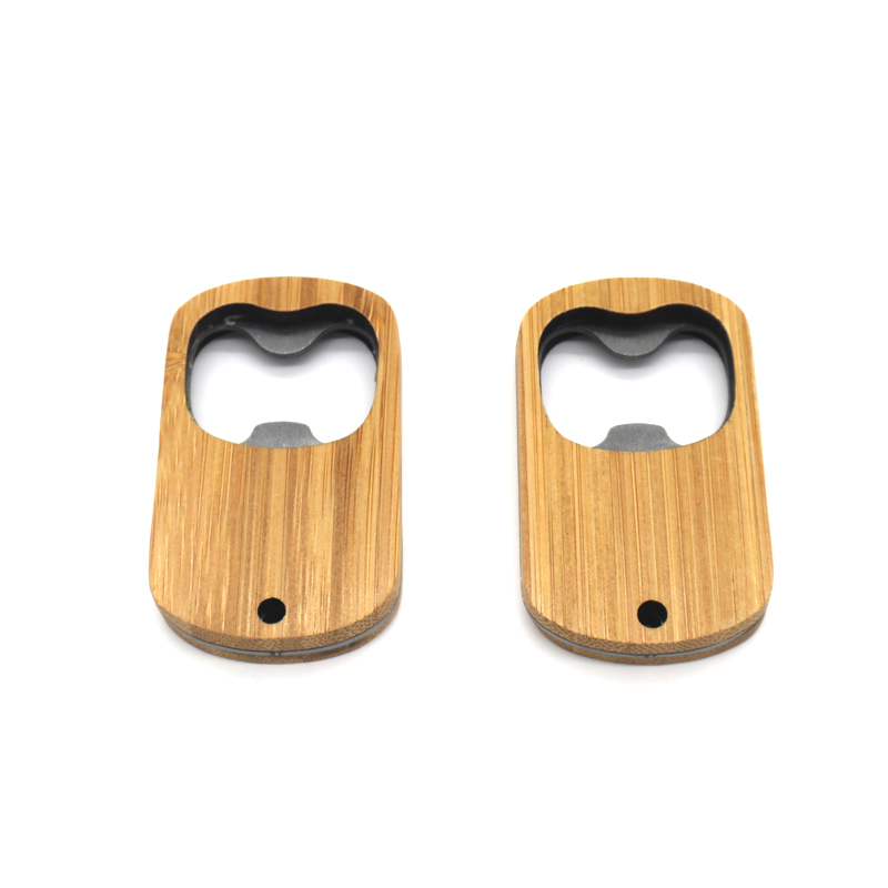 Bamboo Bottle Opener Keychain
