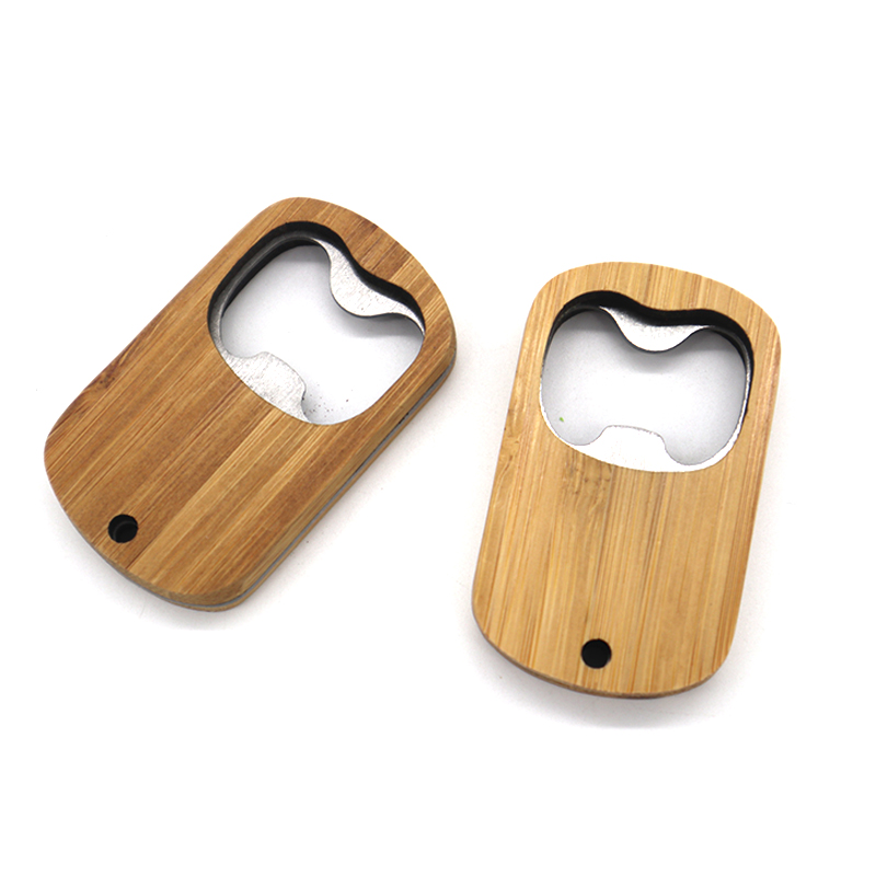 Bamboo Bottle Opener Keychain