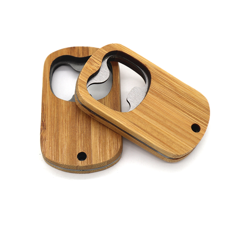 Bamboo Bottle Opener Keychain