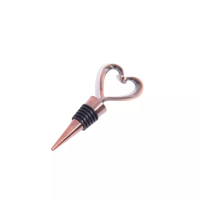 Metal Decorative Heart Copper Wine Stopper