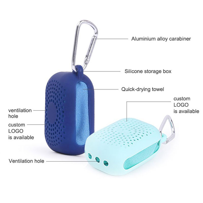 Portable Microfiber Cooling Towel With Silicone Case