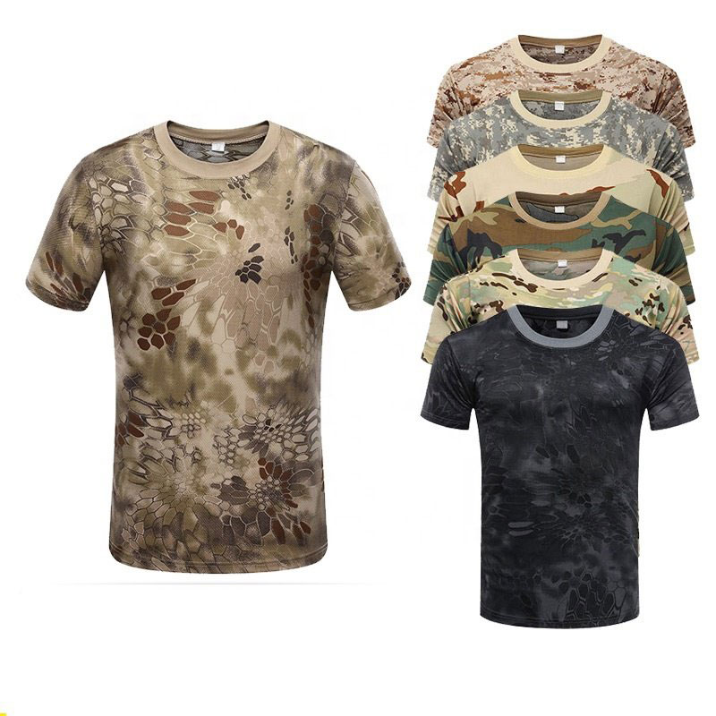 Outdoor Crew Neck Camouflage T-Shirt