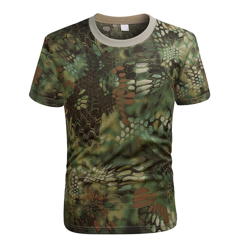 Outdoor Crew Neck Camouflage T-Shirt