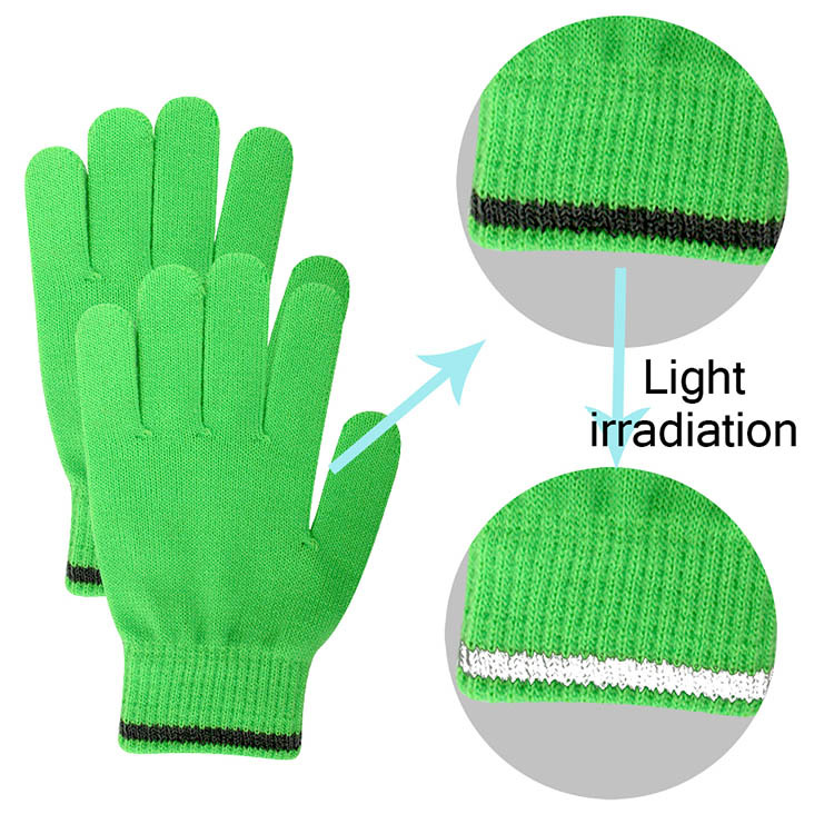 Fluorescence Bright Silk Knitted Gloves
