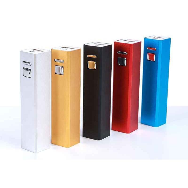 2200mah Aluminum Rectangular Lipstick Shape Power Bank