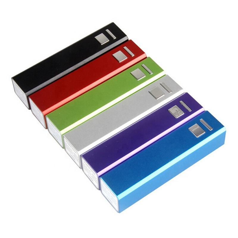 2200mah Aluminum Rectangular Lipstick Shape Power Bank