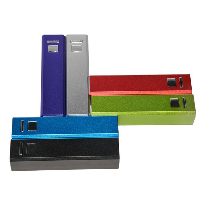 2200mah Aluminum Rectangular Lipstick Shape Power Bank