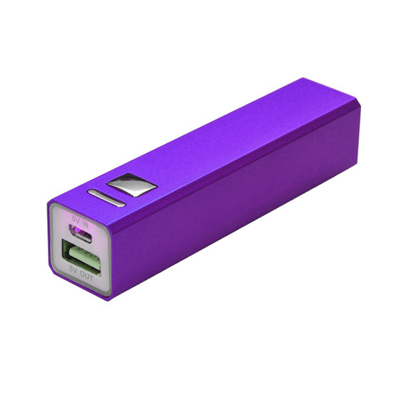 2200mah Aluminum Rectangular Lipstick Shape Power Bank
