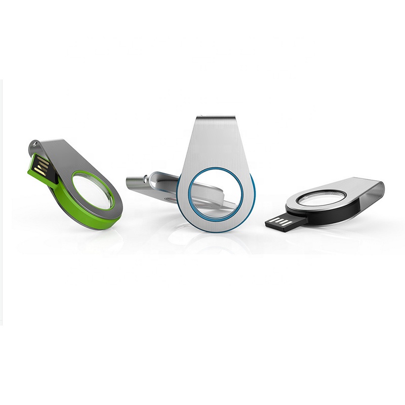 Light Up Swivel Round Acrylic USB Flash Drive