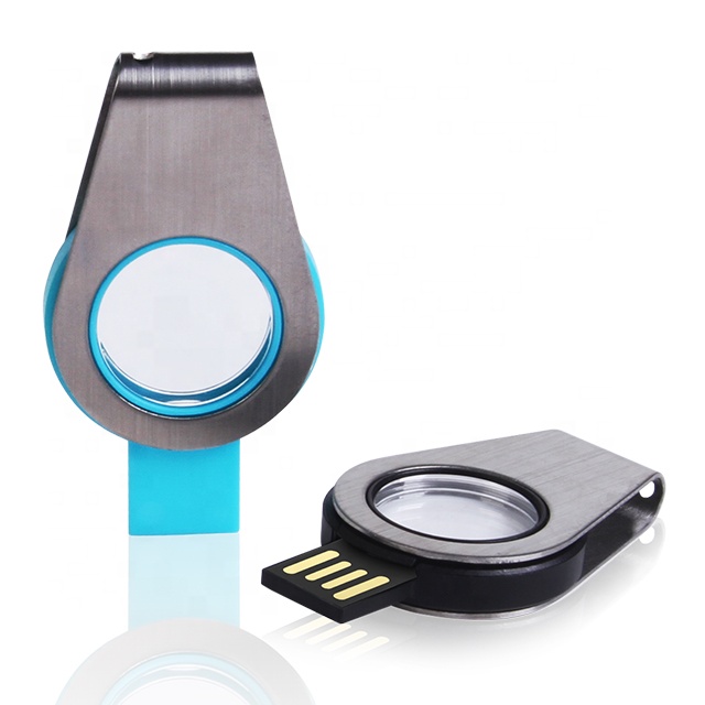 Light Up Swivel Round Acrylic USB Flash Drive