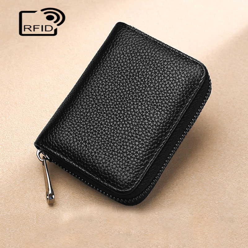 RFID Anti-theft Leather Card Holder