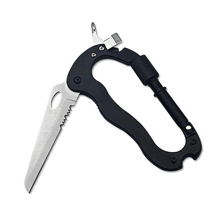 5-in-1 Multitool Outdoor Carabiner Pocket Knife Keychain