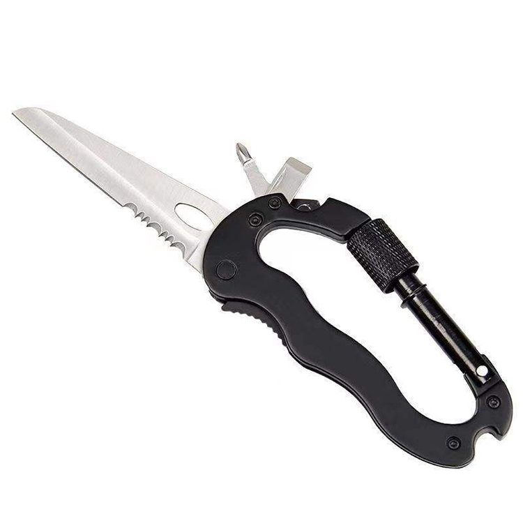 5-in-1 Multitool Outdoor Carabiner Pocket Knife Keychain