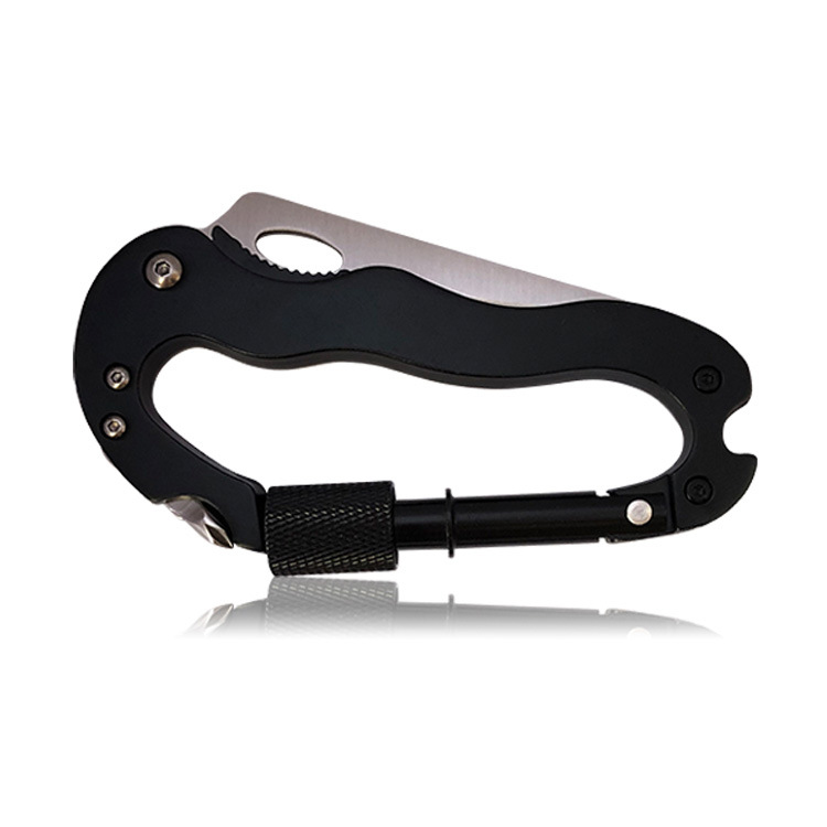 5-in-1 Multitool Outdoor Carabiner Pocket Knife Keychain