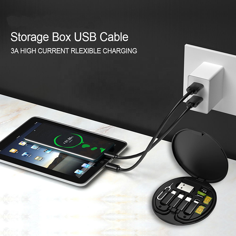 5-in-1 Portable Multifunctional Storage Box Charging Cable