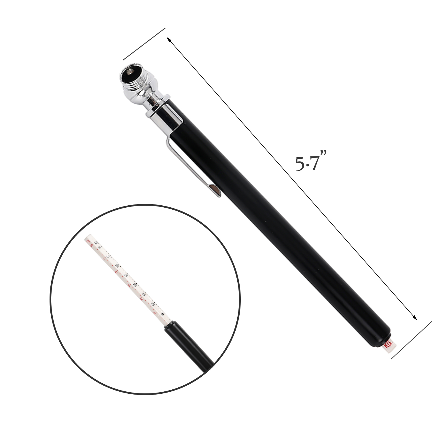 Pencil Pen Style Truck Auto Tire Pressure 10-50psi Gauge