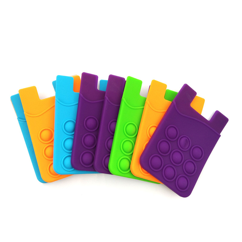 Push Pop Stress Reliever Silicone Phone Wallet