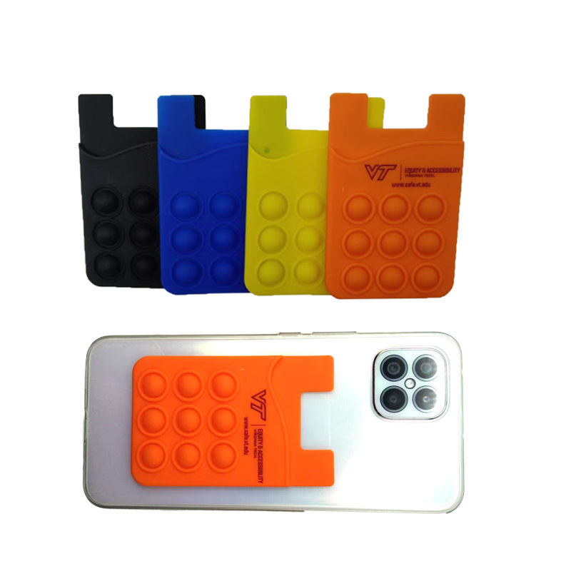 Push Pop Stress Reliever Silicone Phone Wallet