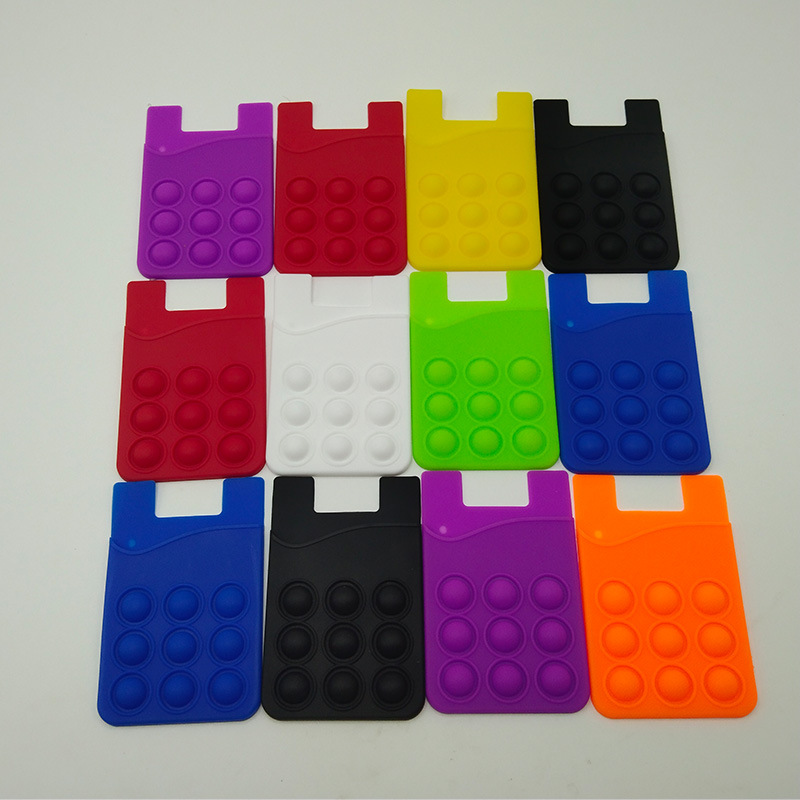 Push Pop Stress Reliever Silicone Phone Wallet